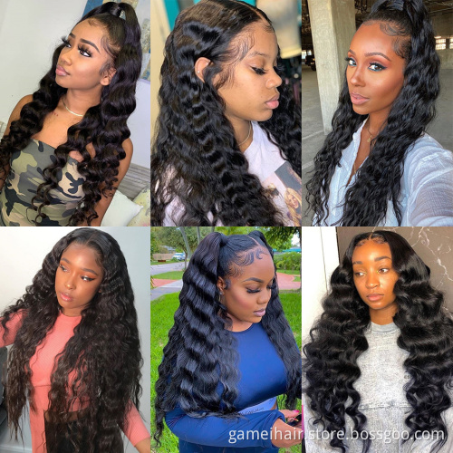 4x4 5x5 Full Swiss Lace Front Human Hair Wigs Vendors.  Wholesale Raw Brazilian Virgin Hair Loose Deep Wave Hd Lace Closure Wig